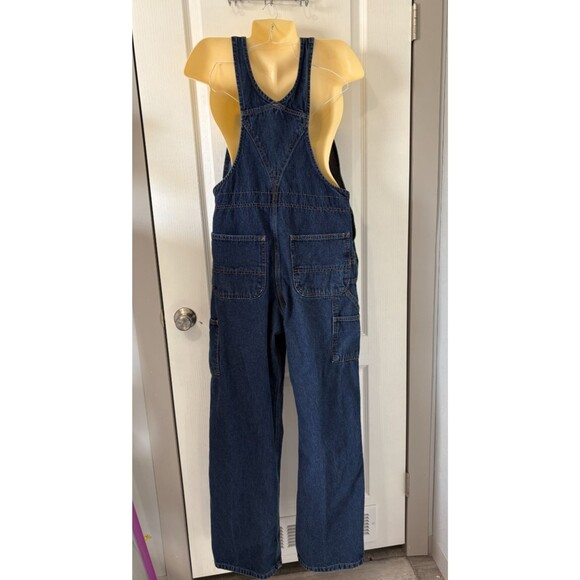 Carhartt 12x34 Denim Blue Jean Work Bib Carpenter Overalls WR007 HDK 6956 - Picture 4 of 9
